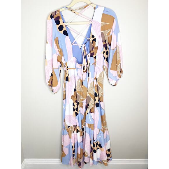 Anthropologie Hutch Bloom Strappy Wrap Maxi Dress Small Petite NWT $248 - Picture 3 of 9